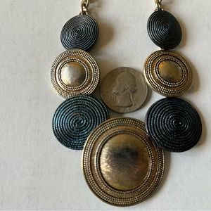 Vintage Single Strand Necklace - Goldtone Chain with Large Round Disks